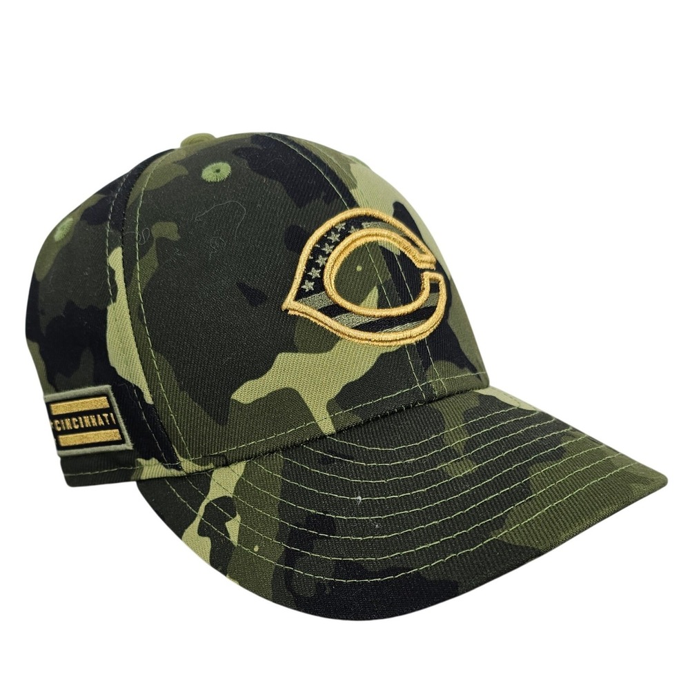 New Era Cincinnati Reds 59FIFTY Camo MLB Armed Forces Day Fitted Hat Size 7